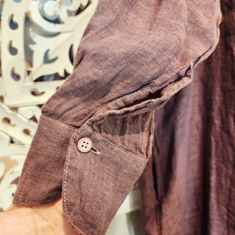CP SHADES LINI TWILL MULBERRY SHIRTDRESS FRONT BUTTON LONG SLEEVE - Picture 5 of 13